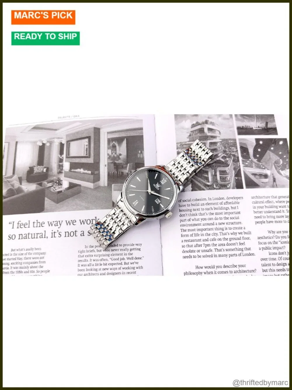 Stainless Steel Quartz Dress Watch with Day and Date, Easy to Read Large Face